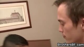 Brothers hot boyfriend gets cock sucked gay sex porn video